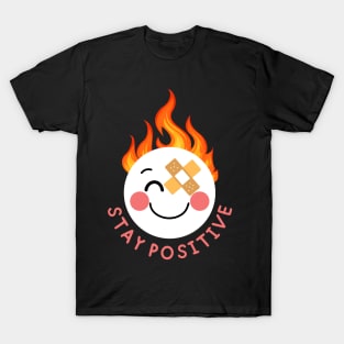 Burning Smiley Face Depression Mental Health Cute Funny Gift Sarcastic Happy Fun Introvert Awkward Geek Hipster Silly Inspirational Motivational Birthday T-Shirt